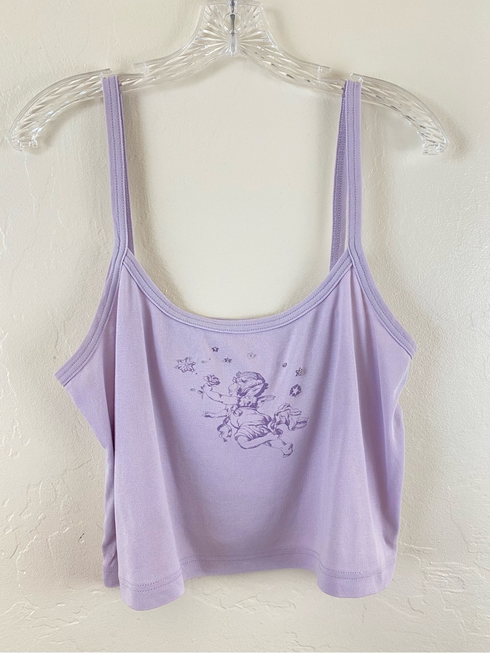 Victorias Secret Size Medium Lilac Purple Cotton Spaghetti Strap Angel Camisole